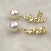 ELEISPL FINE JEWELRY AAA Perfect Round White Pearls Dangle Earrings Sterling Silver