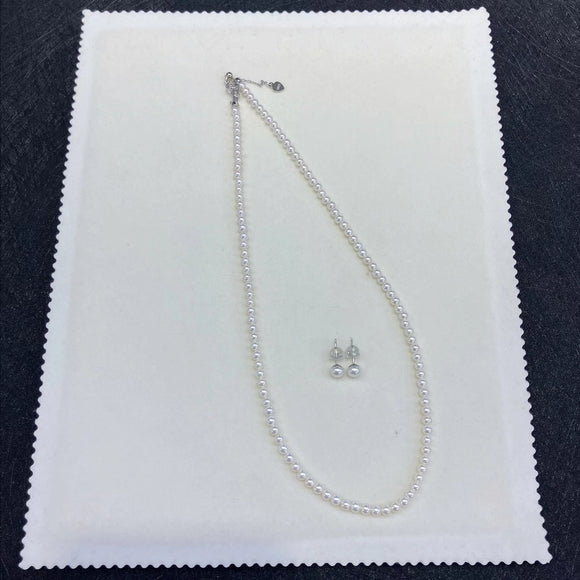 2025 newly 3.5-4mm near round white freshwater akoya pearl necklace free earring