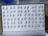 ELEISPL Wholesale 100 Pairs Mixed Style Real Pearls Studs Earrings