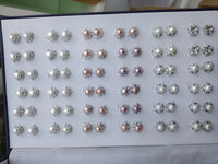 ELEISPL Wholesale 100 Pairs Mixed Style Real Pearls Studs Earrings