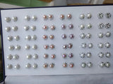 ELEISPL Wholesale 100 Pairs Mixed Style Real Pearls Studs Earrings