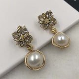 ELEISPL JEWELRY For 5 Pairs 10mm Handcraft FW Pearls Dangle Earrings #498-8