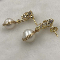 ELEISPL JEWELRY For 5 Pairs 10mm Handcraft FW Pearls Dangle Earrings #498-8