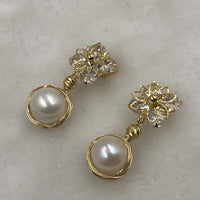 ELEISPL JEWELRY For 5 Pairs 10mm Handcraft FW Pearls Dangle Earrings #498-8