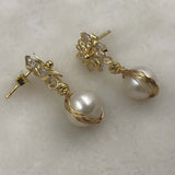 ELEISPL JEWELRY For 5 Pairs 10mm Handcraft FW Pearls Dangle Earrings #498-8