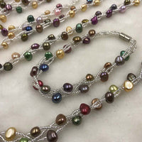 ELEISPL Wholesale 18 Sets 3lines Multicolours Pearls Sets Necklace & Bracelets #498-12