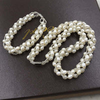 ELEISPL Handcraft Jewelry White Or Purple Freshwater Pearls Necklace  or Braceelts sets #508-3