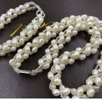 ELEISPL Handcraft Jewelry White Or Purple Freshwater Pearls Necklace  or Braceelts sets #508-3