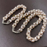 ELEISPL Handcraft Jewelry White Or Purple Freshwater Pearls Necklace  or Braceelts sets #508-3