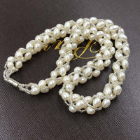 ELEISPL Handcraft Jewelry White Or Purple Freshwater Pearls Necklace  or Braceelts sets #508-3