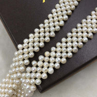 ELEISPL Handcraft Jewelry  6mm White Freshwater Pearls Choker Necklace #508-4-2