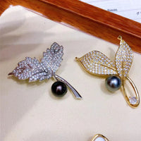 ELEISPL JEWELRY Lots 10 PCS 10MM  Tahitian Black Pearls Brooch Similar Mixed Style