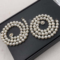 ELEISPL JEWELRY 7.5－8.5mm White Pearls Necklace Or Sets