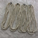 {ELEISPL] AAA Wholesale 4 Qty 3rows 8.5mm Perfect Round White Sea Shell Pearls Necklace #23502-4