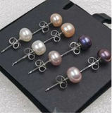 ELEISPL wholesale 100 PAIRS 3-8mm Freshwater Pearl Studs Earrings White all Or Mixed-colours