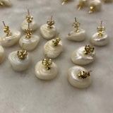 ELEISPL JEWELR For 10 Pairs Big Natural Unique Baroque Pearls Studs Earring Golden Post