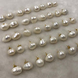 ELEISPL JEWELR For 10 Pairs Big Natural Unique Baroque Pearls Studs Earring Golden Post