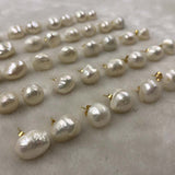 ELEISPL JEWELR For 10 Pairs Big Natural Unique Baroque Pearls Studs Earring Golden Post