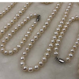 ELEISPL JEWELRY Wholesale 7-8MM White Pearls Necklace Bracelet Sets