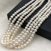 ELEISPL JEWELRY Wholesale 7-8MM White Pearls Necklace Bracelet Sets