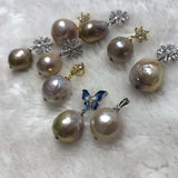 ELEISPL JEWELRY 9 Qty 12-15mm Mixed Furrow Kasumi Pearl Pendants #23500-1