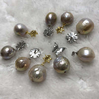 ELEISPL JEWELRY 9 Qty 12-15mm Mixed Furrow Kasumi Pearl Pendants #23500-1