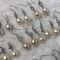 ELEISPL JEWELRY 17 Pairs 10-11*11-12mm Drop FW Pearls Dangle Earrings #23500-3-3