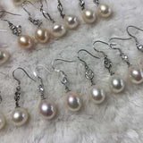 ELEISPL JEWELRY 17 Pairs 10-11*11-12mm Drop FW Pearls Dangle Earrings #23500-3-3