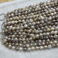 ELEISPL Wholesale 6 Strands 11-15mm Natural Thick Freshwater Nucleated Pearls Loose Strings #23500-5