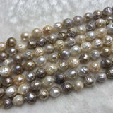 ELEISPL Wholesale 6 Strands 11-15mm Natural Thick Freshwater Nucleated Pearls Loose Strings #23500-5