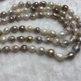 ELEISPL Wholesale 6 Strands 11-15mm Natural Thick Freshwater Nucleated Pearls Loose Strings #23500-5