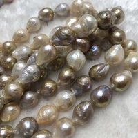 ELEISPL Wholesale 6 Strands 11-15mm Natural Thick Freshwater Nucleated Pearls Loose Strings #23500-5