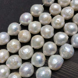 ELEISPL Wholesale 5 Strands 10-12mm White Thick Freshwater Nucleated Pearls Loose Strings #23500-6