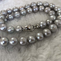 ELEISPL 45cm 9-10mm gray cultured freshwater pearl necklace #23500-7-2