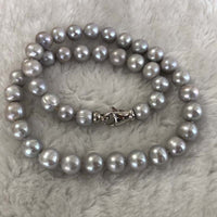 ELEISPL 45cm 9-10mm gray cultured freshwater pearl necklace #23500-7-2