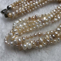 ELEISPL 46CM 4rows 4-5mm Baroque nugget Pearls Necklace #23500-7-7