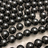 ELEISPL 5 Strands 14mm Perfect Round Black Sea Shell Pearl Beads Loose Strings Fulll Hole  #23501-1