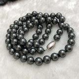 {ELEISPL] 80cm Long Necklace 10mm Black Perfect Round Sea Shell Beads #23501-5