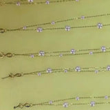 Newly AAA FW Akoya Pearl 2rows G18K Chain necklace star style 3mm 5mm round beads