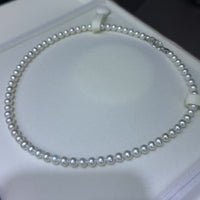 2025 Struning 5-6mm round natural white freshwater cultured pearl necklace sterling silver clasp