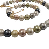 AAA perfect round high luster multicolours sea shell beads necklace & bracelet set 10mm or 12mm