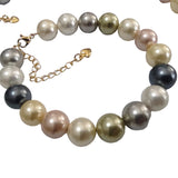 AAA perfect round high luster multicolours sea shell beads necklace & bracelet set 10mm or 12mm