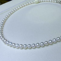 2025 Struning 5-6mm round natural white freshwater cultured pearl necklace sterling silver clasp