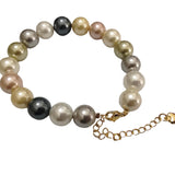 AAA perfect round high luster multicolours sea shell beads necklace & bracelet set 10mm or 12mm