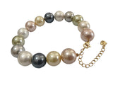 AAA perfect round high luster multicolours sea shell beads necklace & bracelet set 10mm or 12mm