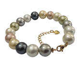 AAA perfect round high luster multicolours sea shell beads necklace & bracelet set 10mm or 12mm