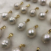 ELEISPL Wholesale 32 PCS 11mm Drop Natural Pearls Pendants #498-35-1