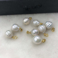 ELEISPL Wholesale 32 PCS 11mm Drop Natural Pearls Pendants #498-35-1