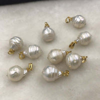 ELEISPL Wholesale 32 PCS 11mm Drop Natural Pearls Pendants #498-35-1