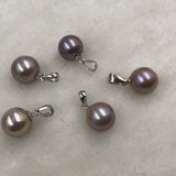 ELEISPL Wholesale 5 PCS 9-10mm Round Kasumi Pearls Pendants #498-35-6